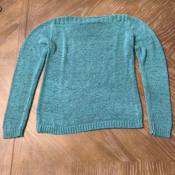Norton Studio Womens Teal Cable Knit Pullover Sweater Size Small - Picture 4 of 9